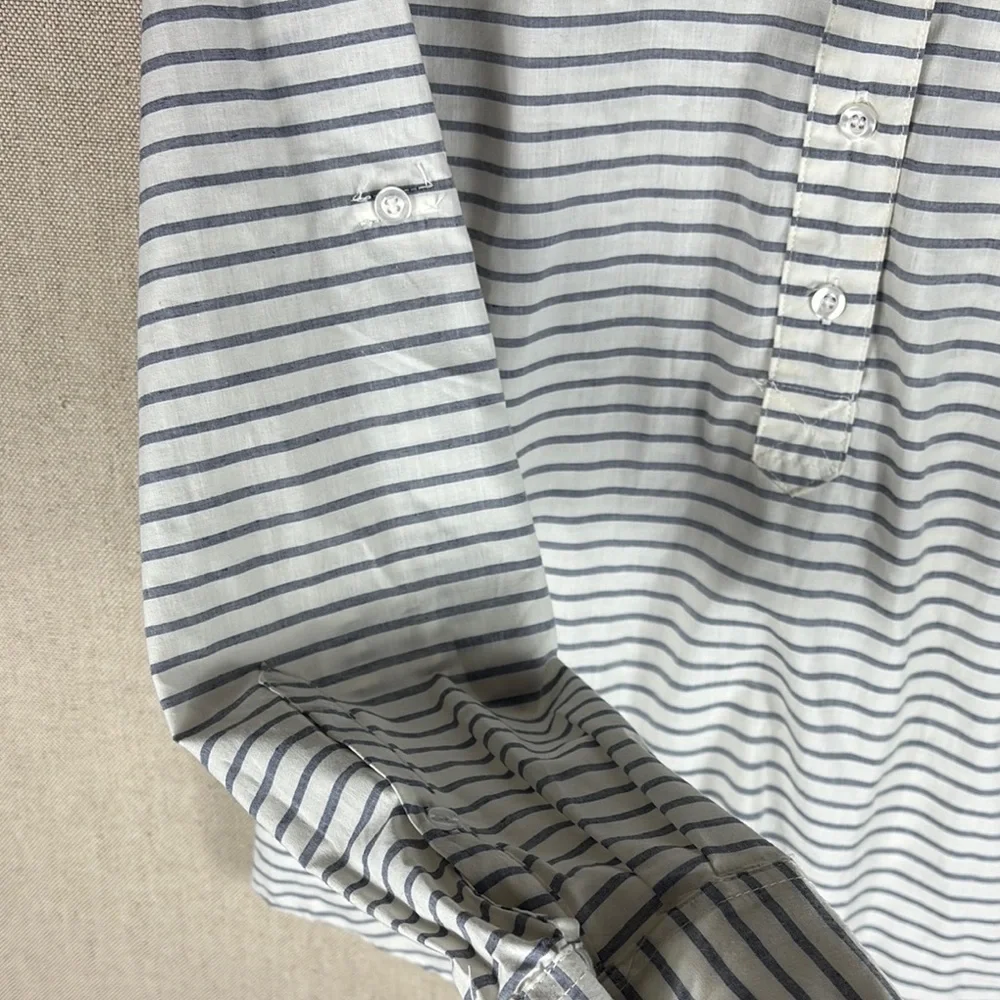 Harper > Striped Quarter Button Down Blouse Small - Picture 7 of 9